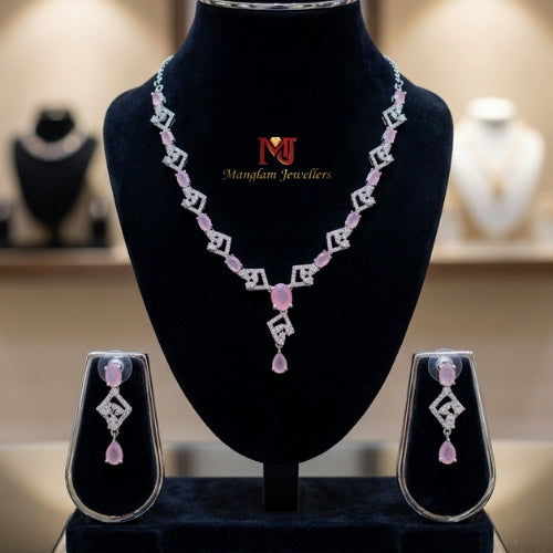 Pink Silver Necklace